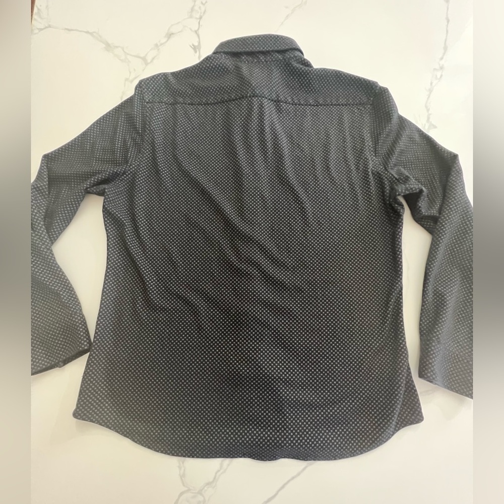 Express Men’s Button Down Black Patterned Long Sl… - image 2